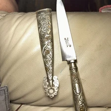 Antique atahualpa Tandil Gaucho Boot Dagger Knife Argentina Cowboy Alpaca Silver