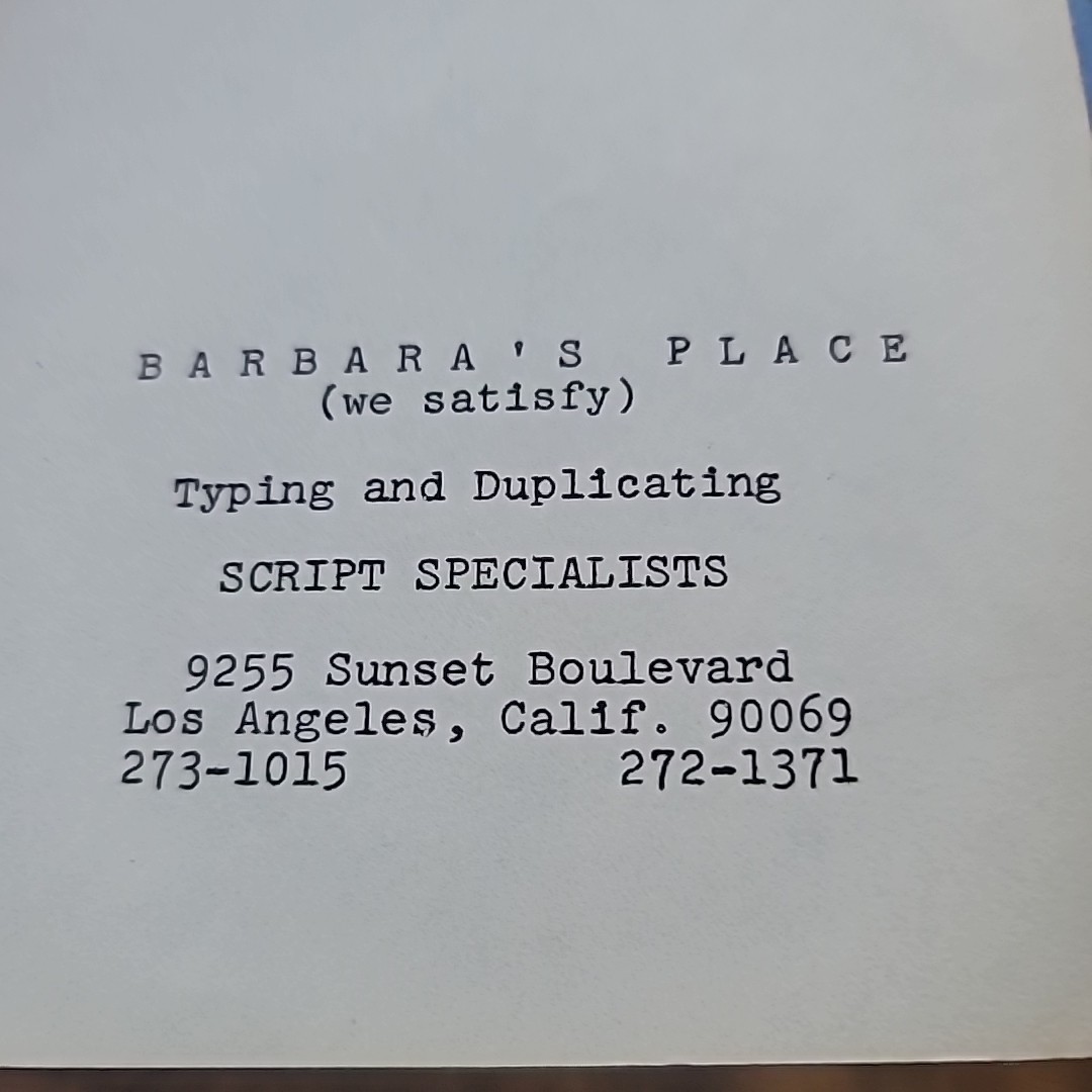 Capricorn One Revision One Screenplay Peter Hyams c1976