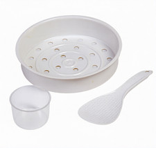 Brand New Rice & Vegetable Steamer Cooker 160ml Measuring Cup and Rice Spatula