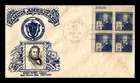 US COVER ELIAS HOWE FAMOUS AMERICANS FDC PLATE BLOCK CROSBY PHOTO CACHET