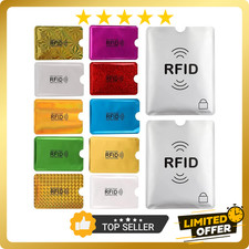 28 RFID Blocking Sleeves 24 Credit Card Protector Holders in 12 colors  4 P...