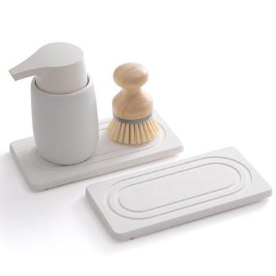 2PCS Water Absorbing Stone Tray for Sink, Quick Drying Diatomite Bathroom Tra...