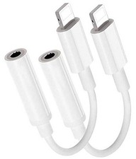 2 Pack for iPhone 3.5mm Headphones Adapter, 2Pack White/Lightning to 3.5mm