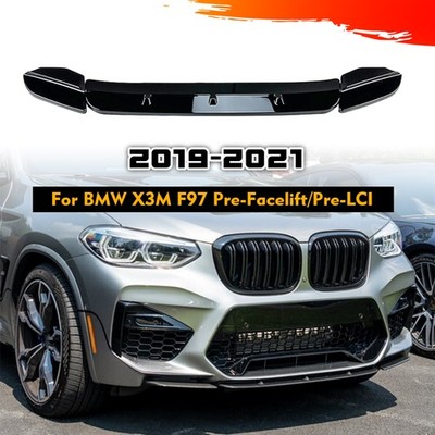 Front Bumper Lip Splitter For 19-21 BMW X3M X4M Competition F97 F98 Glossy Black