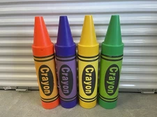 VINTAGE 28”  Crayon Coin Set X4 Bank Piggy Bank Handi Craft Company Lot See Pics