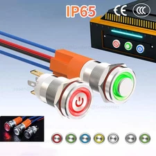 Smart Switch LED Illuminated ON/OFF POWER RING Latching Momentary Button Switch