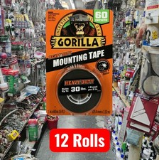 Gorilla 1 in. x 1.67 yd. Black Heavy Duty Mounting Tape 6055002 12-Pack 