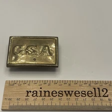 VTG Solid Brass CSA Confederate States America repro Re-Enactor BELT BUCKLE