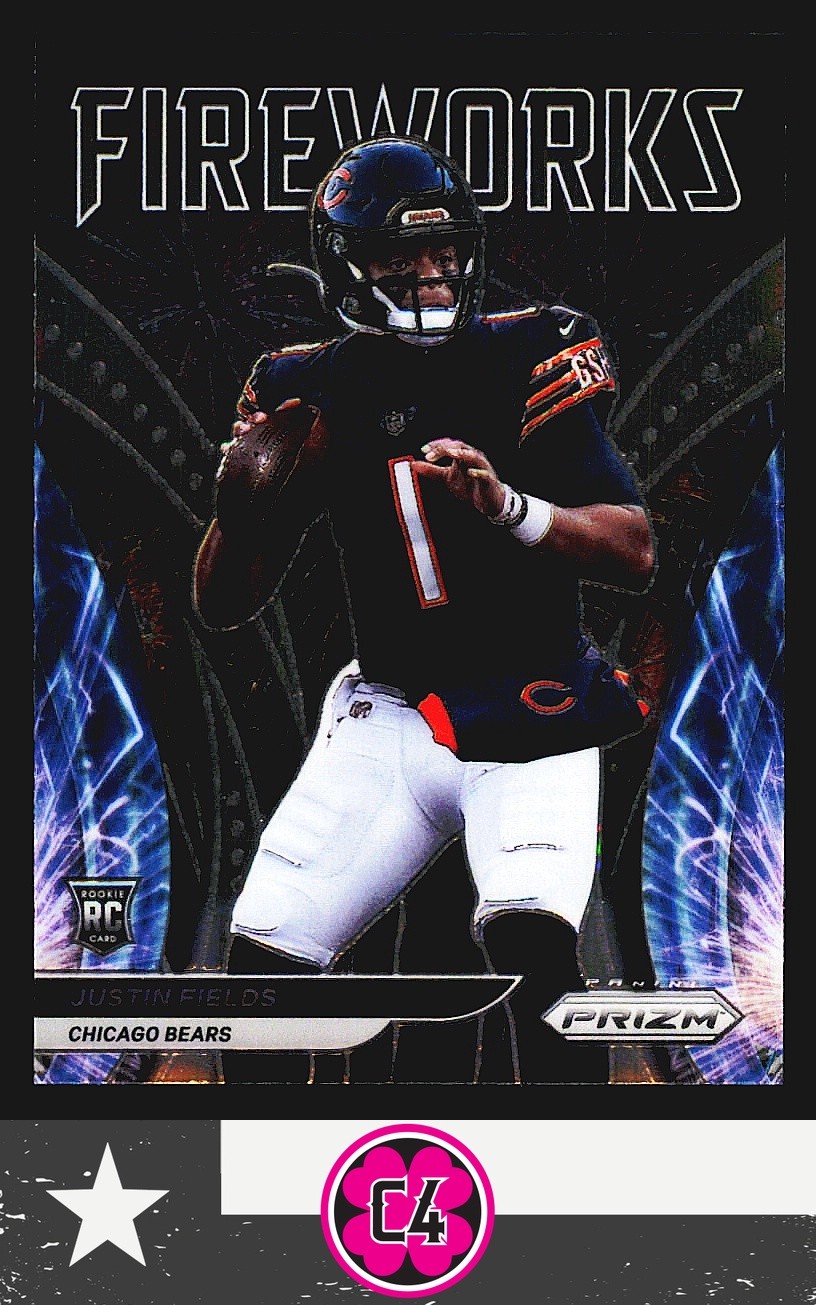 2021 Panini Prizm Justin Fields Fireworks RC #F-24 Chicago Bears