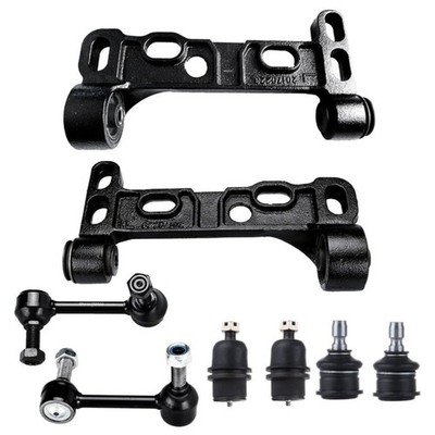 2pc Front Upper Lower Control Arm with Ball Joints Alloy Steel Coated Left Right