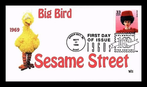 US COVER BIG BIRD SESAME STREET FIRST DAY OF ISSUE 33C BARBIE DOLL