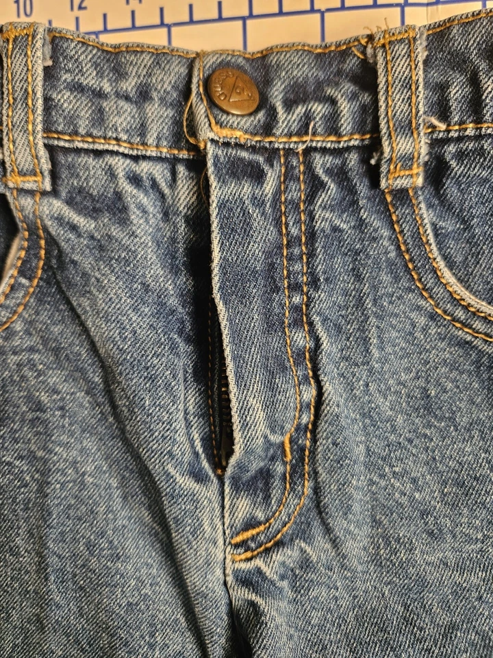 Vintage Jeans Baby Guess 24 Months Blue Denim USA Made 90s Snap Legs Stretchy  - Image 2 of 4