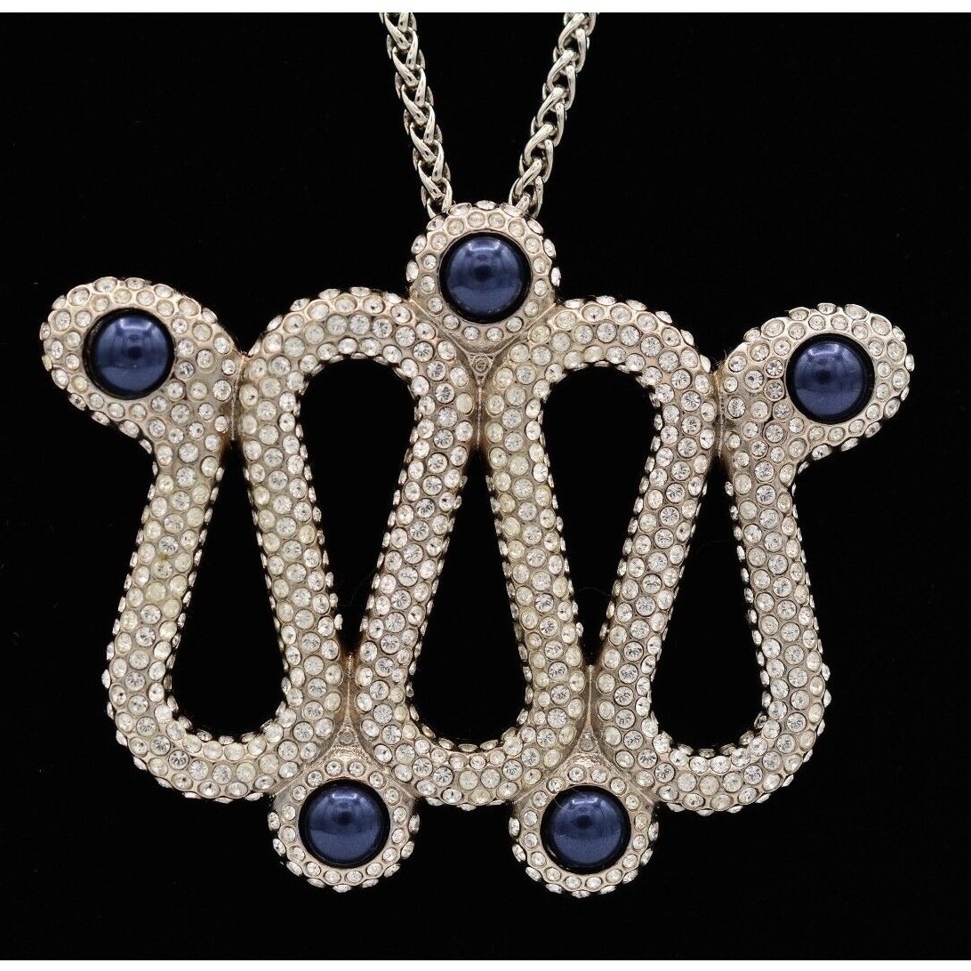 Atelier Swarovski Karl Lagerfeld Snake Necklace Cabochon Crystal