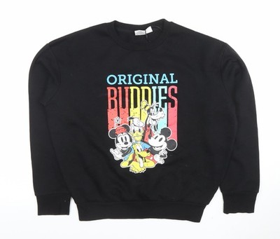 Schwarzer Pullover Sweatshirt Damen UK Größe XS Disney