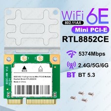 Mini PCI E RTL8852CE WiFi6E Card BT5.3 5374Mbps Tri Band Laptop Wireless Adapter