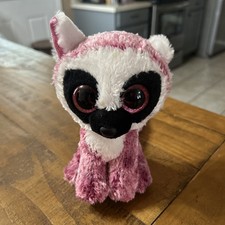 Beanie Boo LeeAnn the Lemur Pink Ty Silk  6" Plush Stuffed Animal