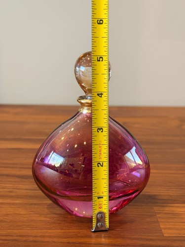 Illusions Bottiglia Profumo Vintage 24% Pieno Piombo Cristallo Oro Rosa Iridescente Italia - Foto 8 di 10