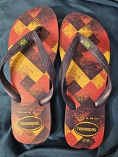 Havaianas Brazil Logo Unisex Flip Flops Women Size 9/10 Men Size 8