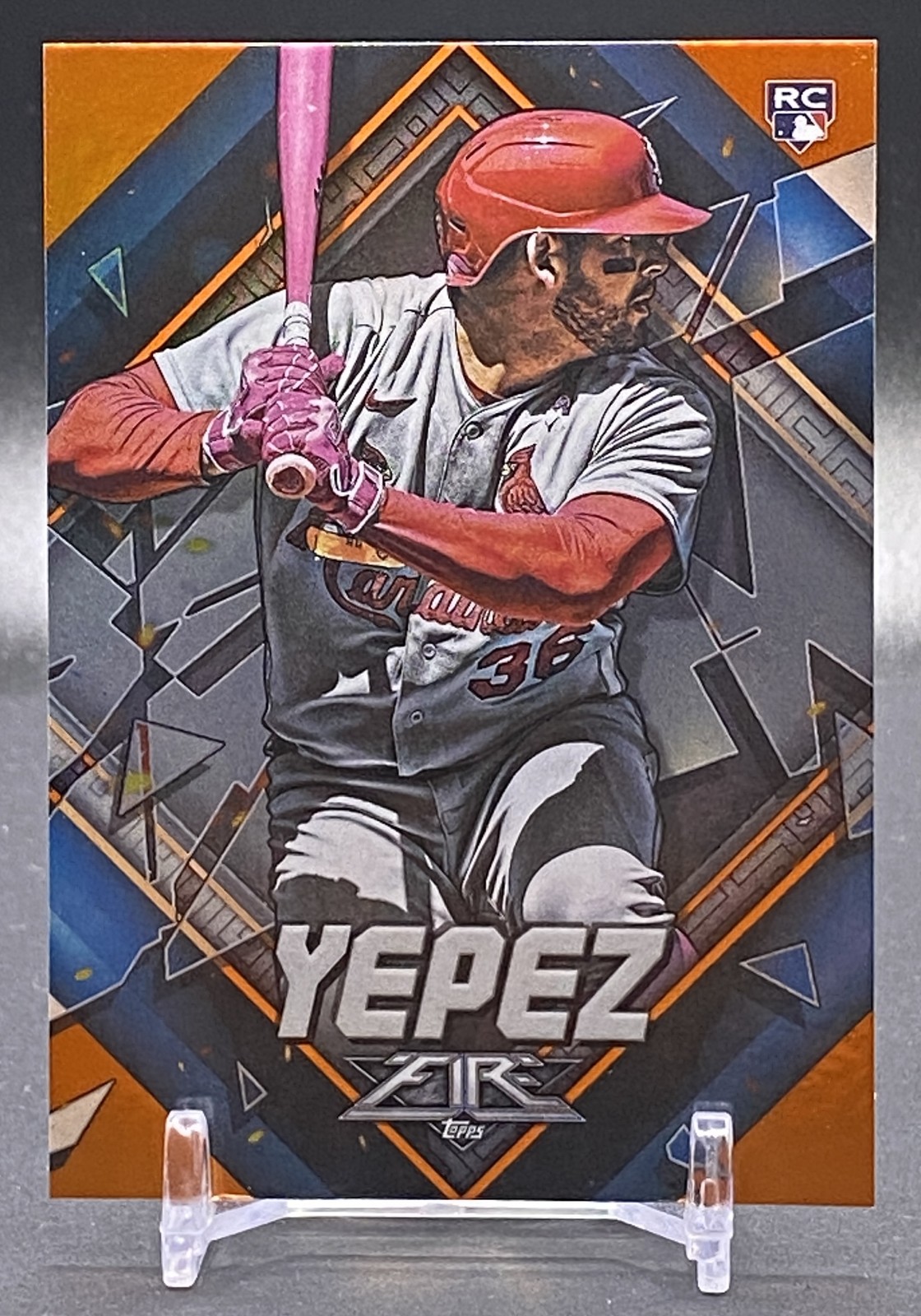 2022 Topps Fire #124 Juan Yepez St. Louis Cardinals Orange /299 Rookie