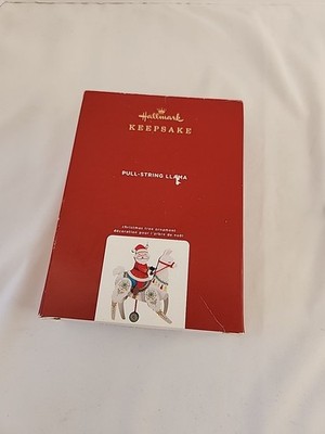 Hallmark Keepsake 2020 Christmas Ornament Pull String Llama with Santa