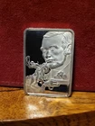1 OZ JESSE JAMES GUN FIGHTER  SILVER ART BAR  .999 FINE SILVER