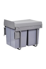 400mm Under Counter Bin Pull Out Kitchen Waste Bin Recycling Cabinet 2x20L Bins