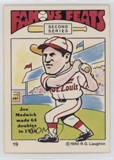 1980 Laughlin Famous Feats Second Series Joe Medwick #19 HOF 0nr3