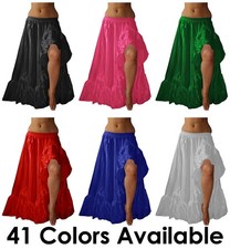 IndianTrendy Satin Flamenco Skirt 12 Yard Ruffle Belly Dance Gypsy Tribal Tiered