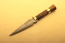 Beautiful handmade Damascus Steel knife double edged camping hunting knife