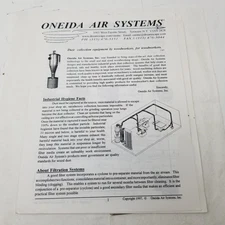Oneida Dust Collector Catalog 1998 Cyclone Woodworking Air System Guide