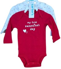Carter's Baby Girl Valentine's Day Bodysuits Set Size 3 Months