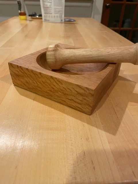 Vintage Wood Mortar and Pestle