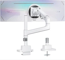 monTEK 17-57 Inch Ultrawide Monitor Arm for Up to 59.4lbs Screens, White 