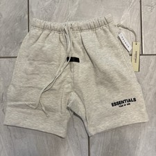 Essentials Fear of God Sweat Shorts Men Gray Drawstring Logo Pockets XS