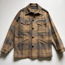 Vintage Pendleton Mackinaw Cruiser Jacket Size Large 70s Plaid Virgin Wool Coat
