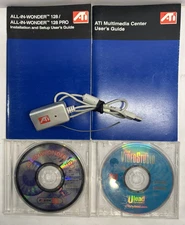ATI Lot of Remote RF Receiver, All In Wonder 128 & Multimedia Guide & CD's