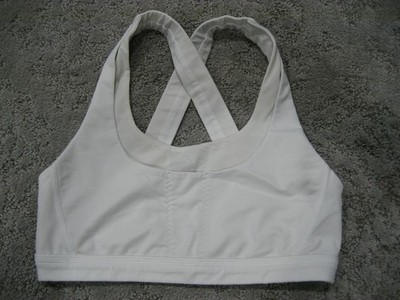 womens Lululemon sports white bra activewear 4 6 criss cross back