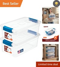 Effortless Organization: Stackable Clear Plastic Storage Bins with Lids - 2 Pack