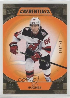 2022-23 Upper Deck Credentials Orange 123/149 Jack Hughes #49 1tf0