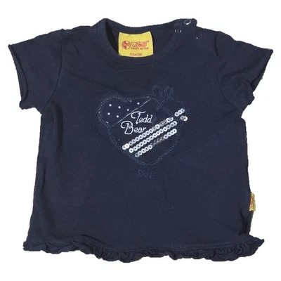 Steiff Baby T-Shirt 3M 56 62 dunkelblau Teddybär Kurzarm Shirt - Bild 1 von 4