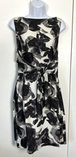 Ann Taylor Size 8 Tall Black/White Waist tie Dress
