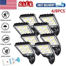 4/8Pcs Outdoor Solar Wall Light Motion Sensor Bright Flood Street Lamp 3 Modes