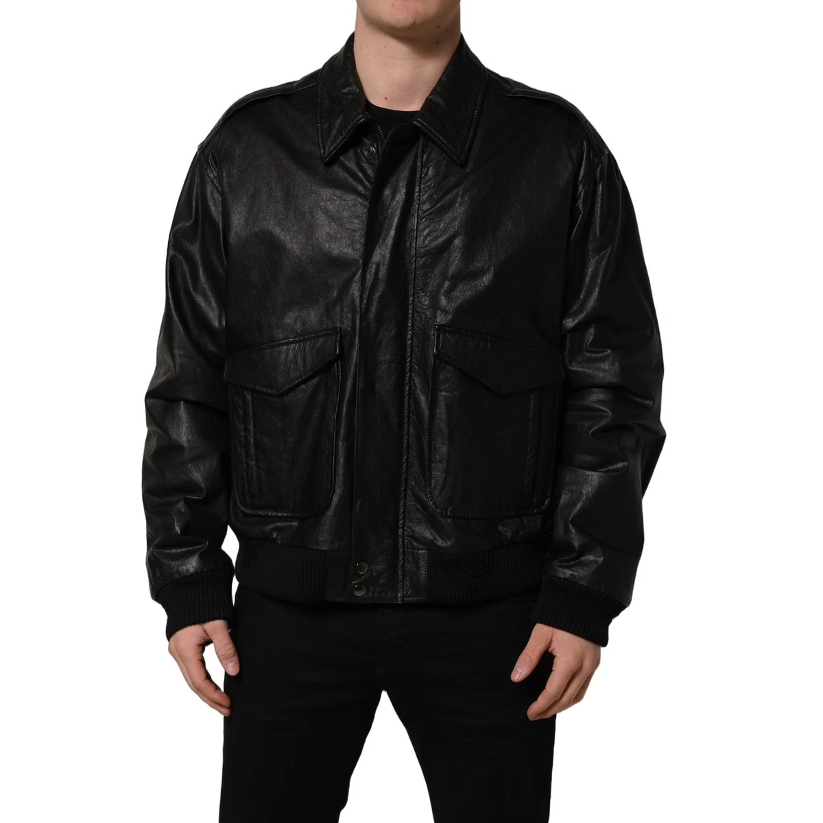 ジャケット・アウター 00s dolce&gabbana leather bomber jacket Dolce & Gabbana Drilled leather bomber jacket|G9HV3LFUL82N0000 ジャケット・アウター