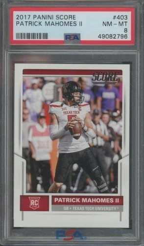 2017 Panini Score Football Patrick Mahomes II #403 RC Rookie PSA 8