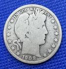 1908-S Silver Barber Half Dollar GOOD