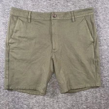 True Classic Shorts Men 7" Classic Fit Comfort Stretch Chino Shorts Green Sz 36