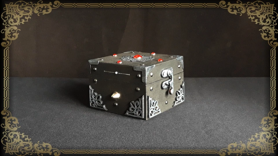 Goth Jewellery Box Handmade retro costume cosplay accessory LARP - SEE VIDEO - Image 4 of 4