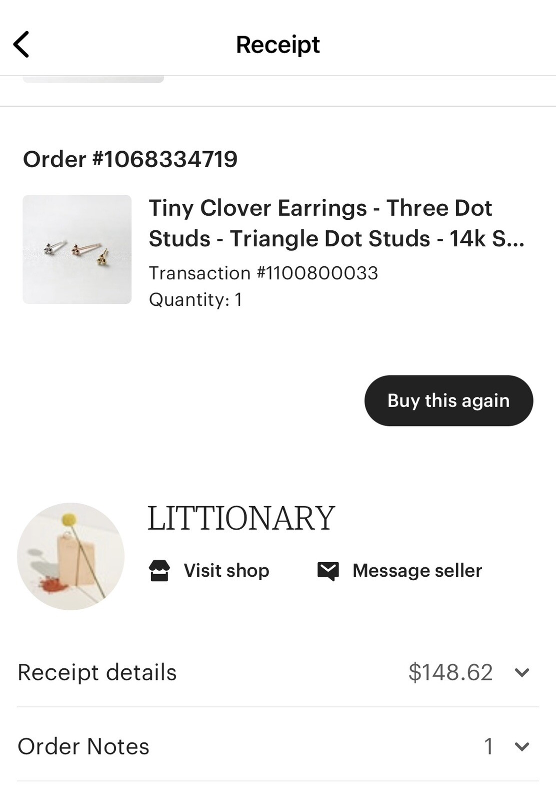 Trinity Three Dot 14K Solid White Gold Single Ear… - image 5