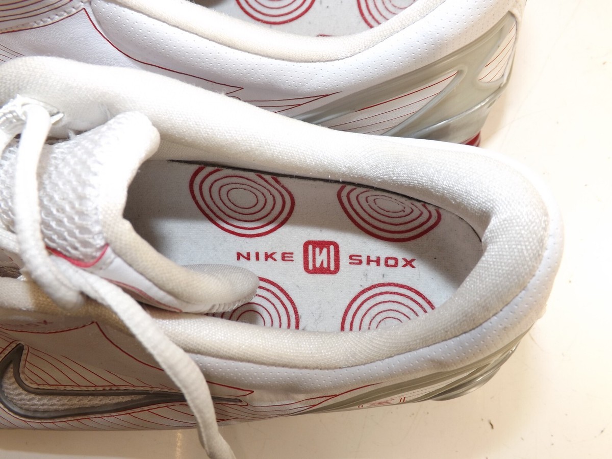 Nike Shox NZ Laser White & Red Pin stripe Running Shoe 