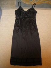 SEARS THE DOESNT SLIP Black Polyester Full Slip Size 34